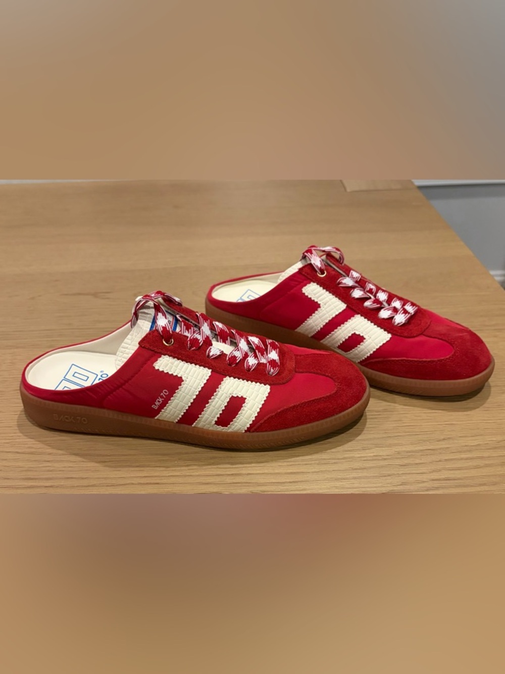 BACKLSS EASTER Backless Sneakers in Red and Milk - Picture 6 of 9